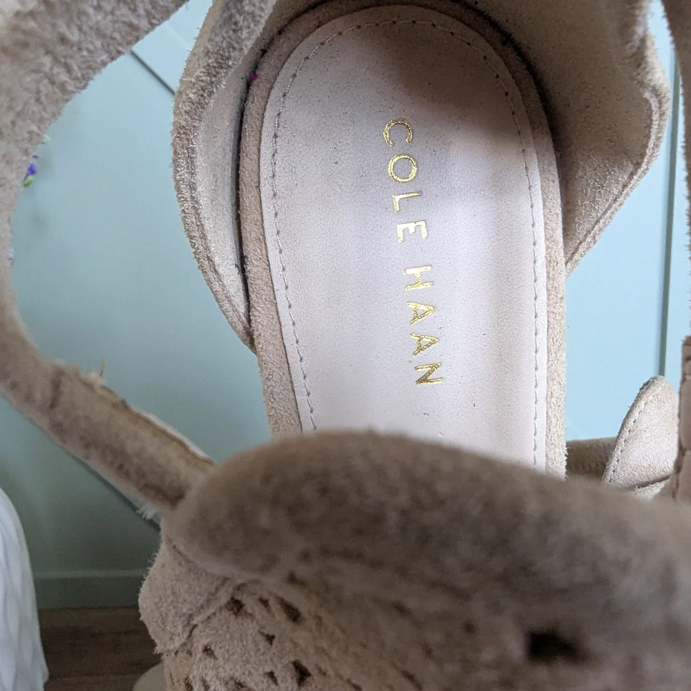 Cole Haan Edie Wedge Booties. These peep-toe wedge sandals